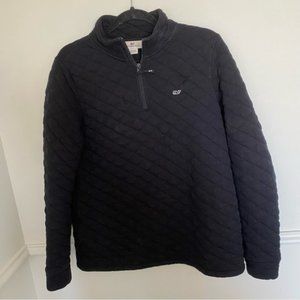 Vineyard Vines Black Quilted Sweater Sz Small